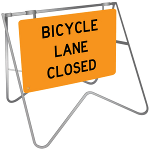 Bicycle Lane Closed  - Swing Stand & Sign 