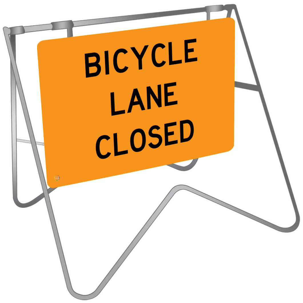 Bicycle Lane Closed  - Swing Stand & Sign 