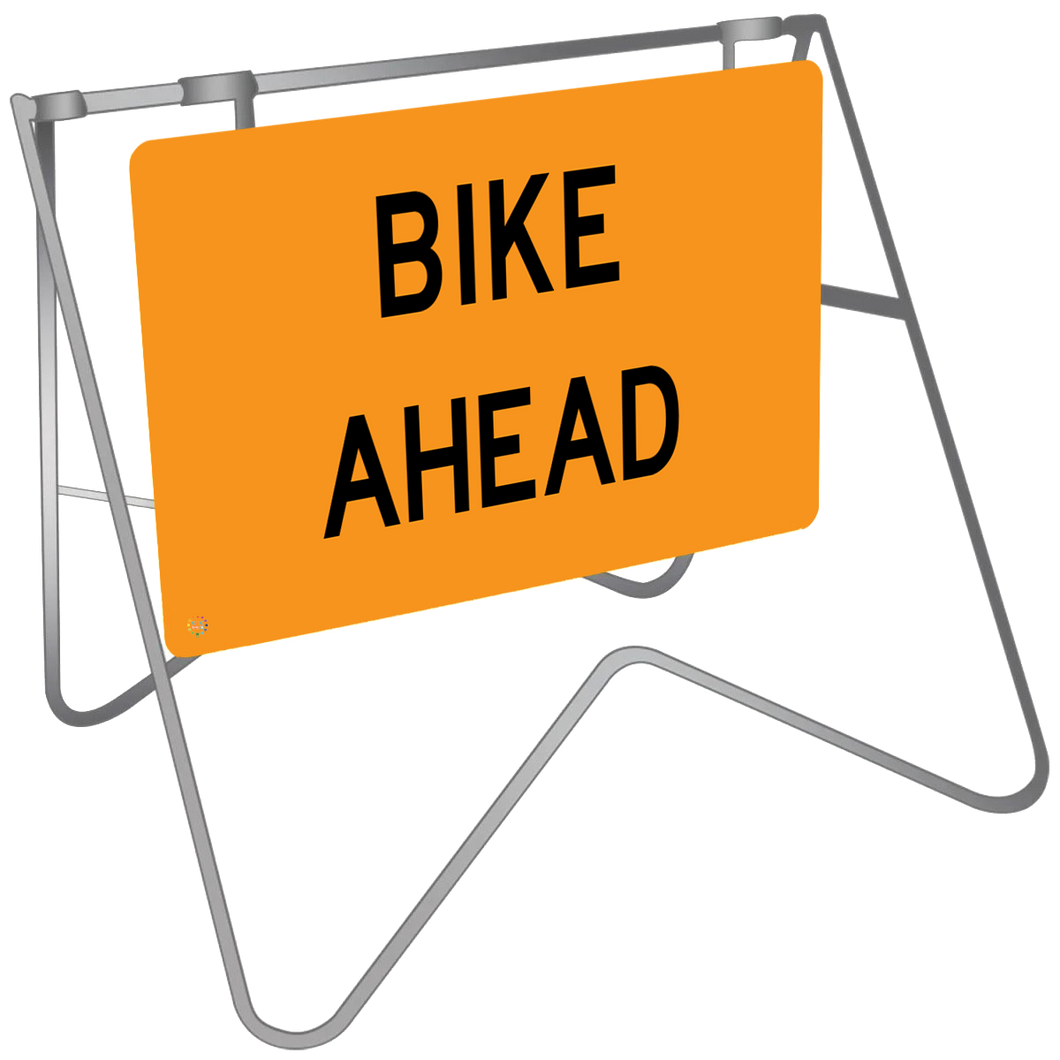 Bike Ahead - Swing Stand & Sign