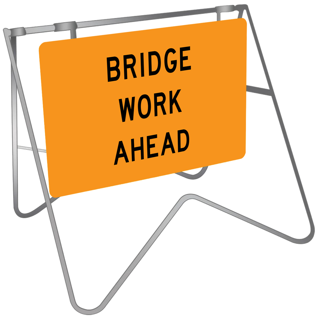 Bridge Work Ahead - Swing Stand & Sign