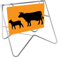 Cattle Ahead - Swing Stand & Sign