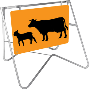 Cattle Ahead - Swing Stand & Sign