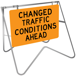 Changed Traffic Conditions Ahead - Swing Stand & Sign