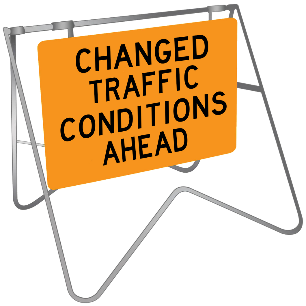 Changed Traffic Conditions Ahead - Swing Stand & Sign