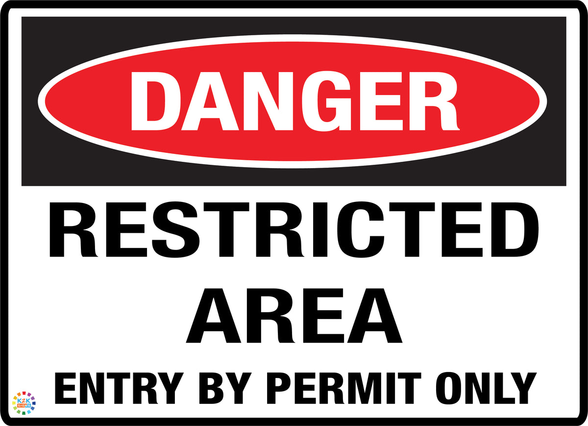 Restricted Area Entry By Permit Only Sign | K2K Signs Australia