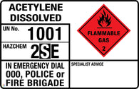 Acetylene Dissolved (Transport Panel/Sign)