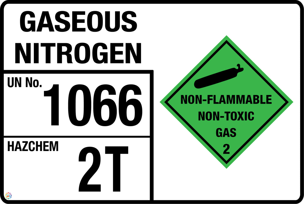 Gaseous Nitrogen (Storage Panel/Sign)