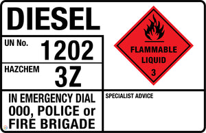 Diesel Flammable Liquid (Transport Panel/Sign)