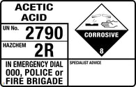 Acetic Acid (Transport Panel/Sign)