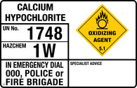 Calcium Hypochlorite (Transport Panel/Sign)