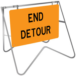 End Detour - Swing Stand & Sign