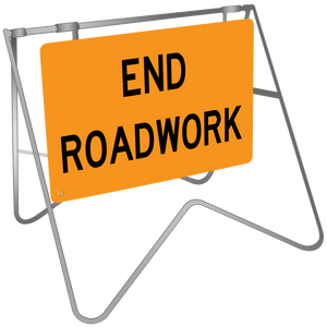 End  Roadwork - Swing Stand & Sign