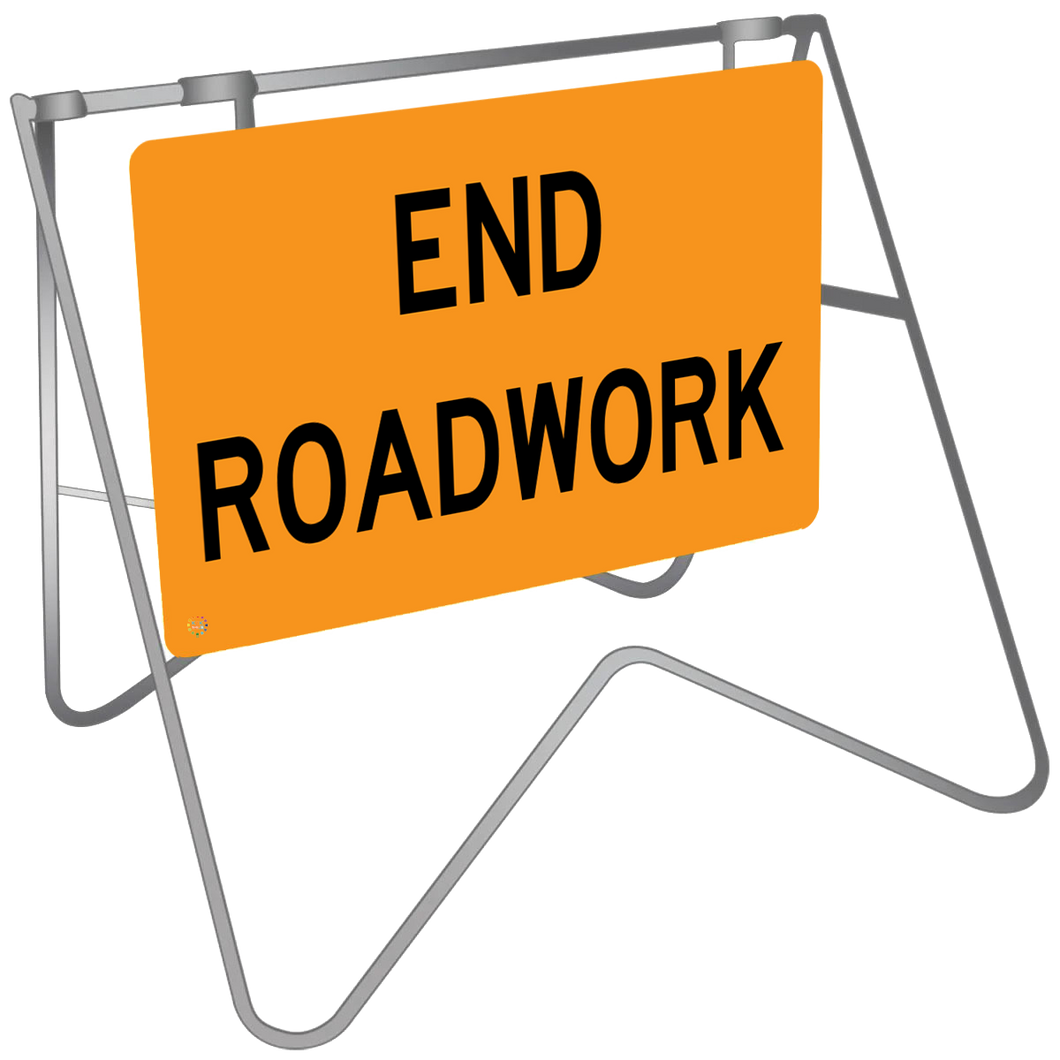 End  Roadwork - Swing Stand & Sign