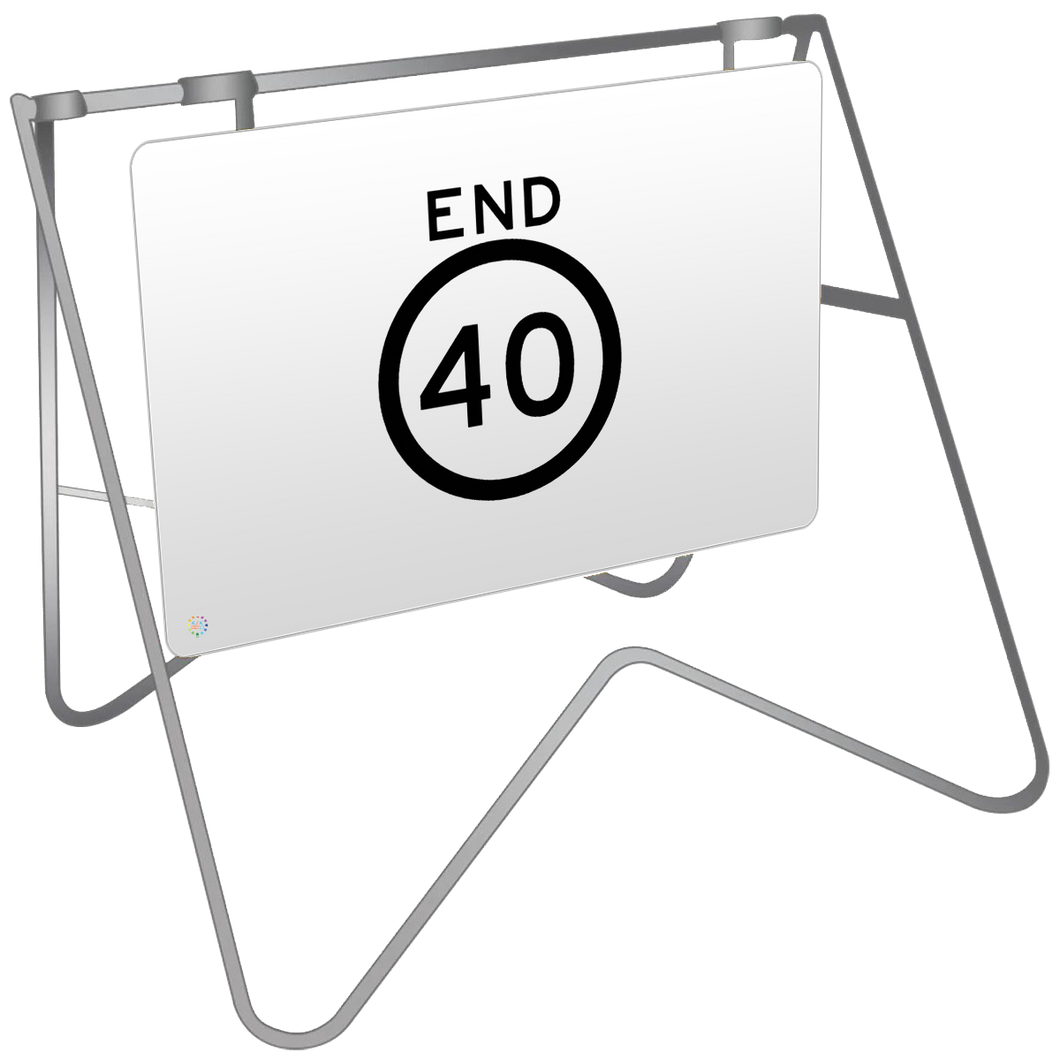 End Speed 40km - Swing Stand & Sign