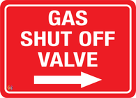 Gas Shut Off Valve Sign (Right Arrow)