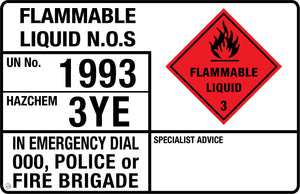 Flammable Liquid N.O.S Sign