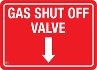 Gas Shut Off Valve Sign (Down Arrow)