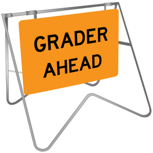 Grader Ahead - Swing Stand & Sign