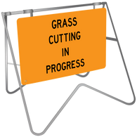 Grass Cutting In Progress - Swing Stand & Sign