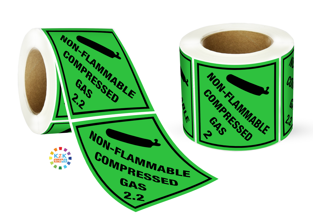 Class 2 Non Flammable Compressed Gas 2.2 Label Roll