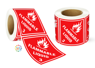 Flammable Liquid 3 Sign Label Roll