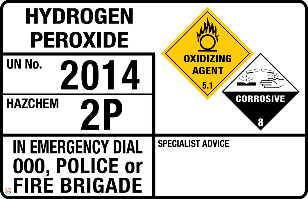 Hydrogen Peroxide Sign