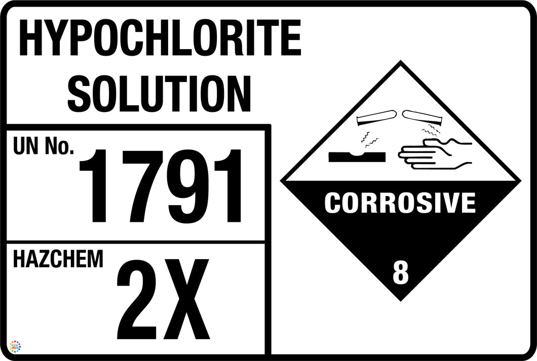 Hypochlorite Solution Signage