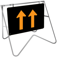 Lane Status Both Lanes Ahead- Swing Stand & Sign 