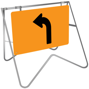 Lane Status Left Turn - Swing Stand & Sign