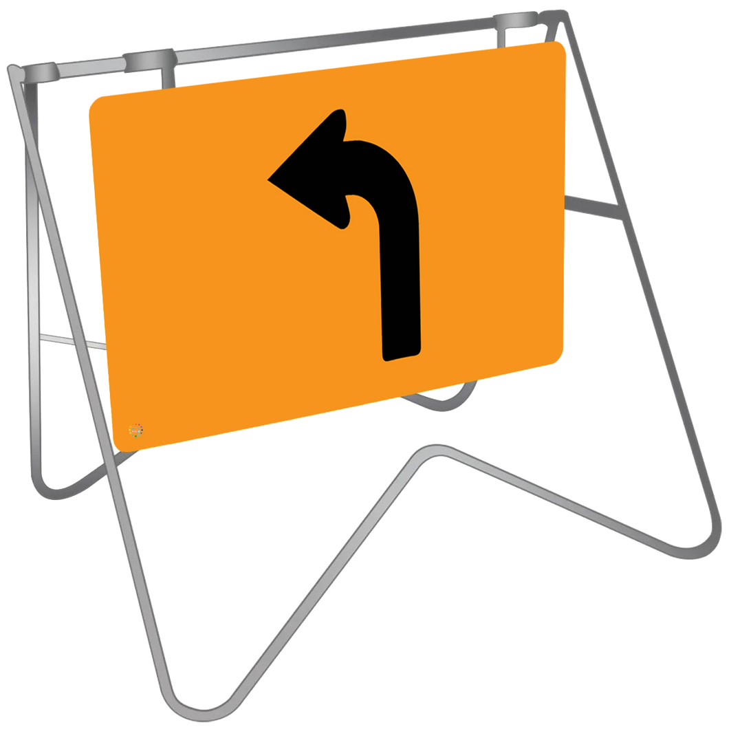 Lane Status Left Turn - Swing Stand & Sign