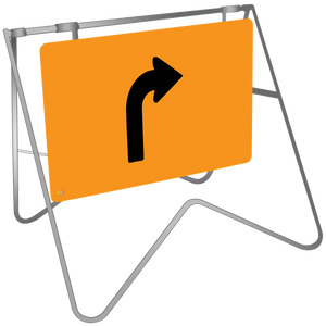 Lane Status Right Turn - Swing Stand & Sign