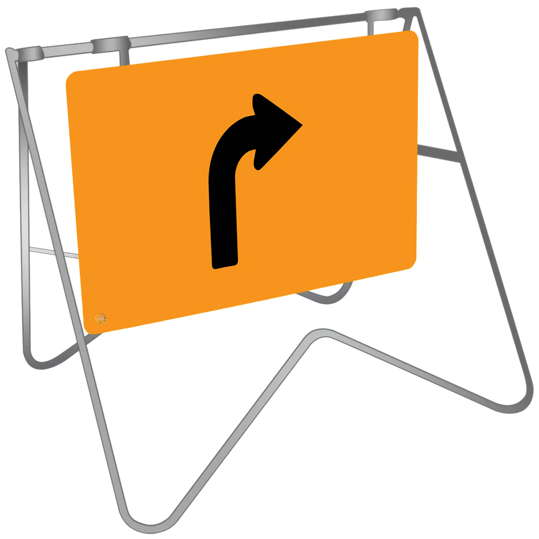 Lane Status Right Turn - Swing Stand & Sign