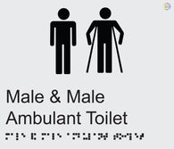 Male & Male Ambulant Toilet - Braille and Tactile Sign