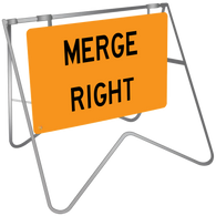 Merge Right - Swing Stand & Sign