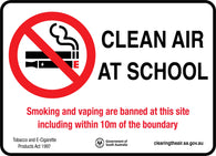 Clean Air At School Sign for South Australia