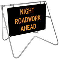 Night Roadwork Ahead - Swing Stand & Sign