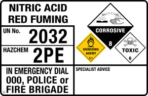 Nitric Acid Red Fuming Sign