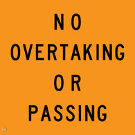 No Overtaking Or Passing Sign