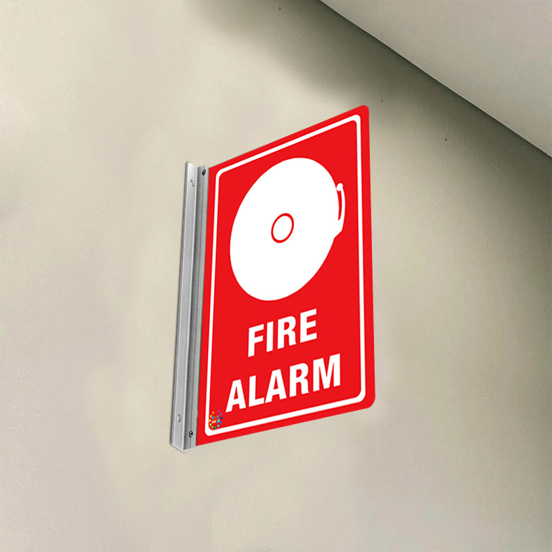 FIRE ALARM - DOUBLE SIDED OFF WALL SIGN