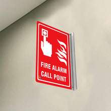 Load image into Gallery viewer, FIRE ALARM CALL POINT - DOUBLE SIDED OFF WALL SIGN