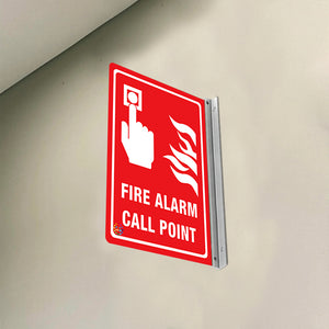 FIRE ALARM CALL POINT - DOUBLE SIDED OFF WALL SIGN