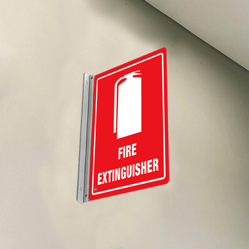 FIRE EXTINGUISHER - DOUBLE SIDED OFF WALL SIGN