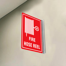 Load image into Gallery viewer, FIRE HOSE REEL - DOUBLE SIDED OFF WALL SIGN