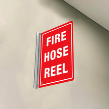 Load image into Gallery viewer, FIRE HOSE REEL - DOUBLE SIDED OFF WALL SIGN