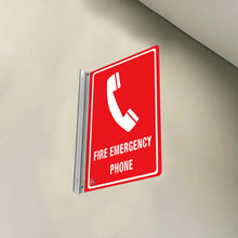 Load image into Gallery viewer, FIRE EMERGENCY PHONE - DOUBLE SIDED OFF WALL SIGN