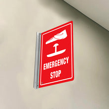 Load image into Gallery viewer, EMERGENCY STOP - DOUBLE SIDED OFF WALL SIGN