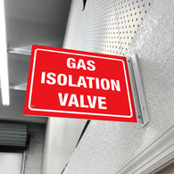 GAS ISOLATION VALVE - DOUBLE SIDED OFF WALL SIGN