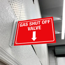 Load image into Gallery viewer, GAS SHUT OFF VALVE (DOWN ARROW) - DOUBLE SIDED OFF WALL SIGN