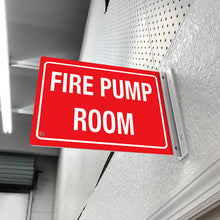 Load image into Gallery viewer, FIRE PUMP ROOM - DOUBLE SIDED OFF WALL SIGN