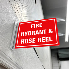 Load image into Gallery viewer, FIRE HYDRANT &amp; HOSE REEL - DOUBLE SIDED OFF WALL SIGN